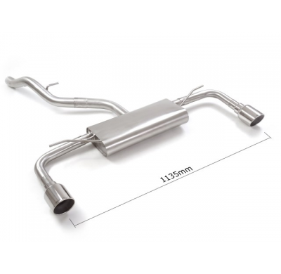 Silencioso trasero doble en acero inox con salidas redondas 102 mm Sport Line  </p>
 Línea con diámetro mejorado 60 mm </p>
 Eli