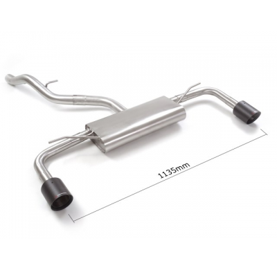 Silencioso trasero doble en acero inox con salidas redondas 100 mm Carbon Shot 
 Línea con diámetro mejorado 60 mm </p>
 Elimina