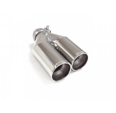 Cola derecha redonda 2x80 mm asimetricas en acero inox</p>
 con tubo de entrada 50,5 mm</p>
 largura 225-240 mm</p>
 - Universal