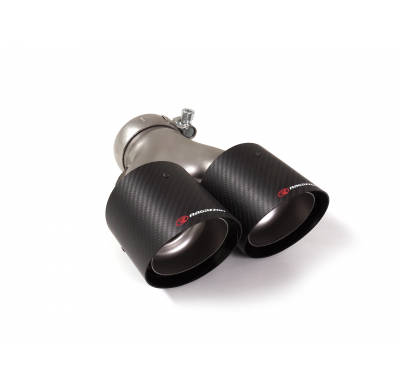 Cola redonda 2x100 mm Carbon Shot en acero inox</p>
 con tubo de entrada 70,5 mm</p>
 largura 225 mm
 - Universal Colas de escap