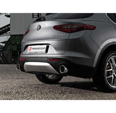 Escape Trasero Dobles Acero Inox Para Codas Estéticas Originales
 Línea Con Diámetro Mejorado 76 Mm
 Alfa Romeo Stelvio(949)