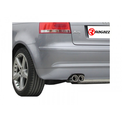 Escape Trasero Doble Acero Inox Salidas Redondas 2x80 Mm - Modificación Del Parachoques Original
  Audi A3 (Typ 8p) 2003>>20