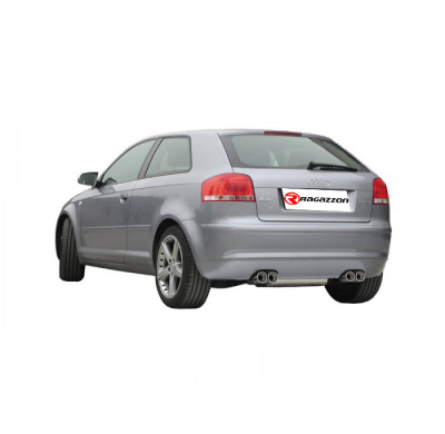 Escape Trasero Doble Acero Inox Salidas Redondas 2x80 Mm - Modificación Del Parachoques Original
  Audi A3 (Typ 8p) 2003>>20