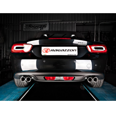 Escape Trasero Doble Acero Inox Salidas Redondas 2x70 Mm Asimetricas 
 Línea Con Diámetro Mejorado 60 Mm 
 Fiat 124 Spider 2