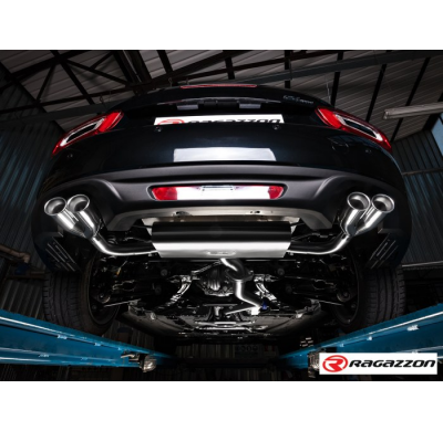 Escape Trasero Doble Acero Inox Salidas Redondas 2x70 Mm Asimetricas 
 Línea Con Diámetro Mejorado 60 Mm 
 Fiat 124 Spider 2