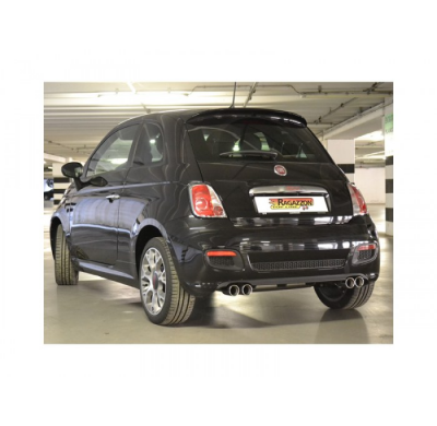 Escape Trasero Doble Acero Inox Salidas Redondas 2x70 Mm Asimetricas - Modificación Del Parachoques Original
  Fiat 500 (Typ