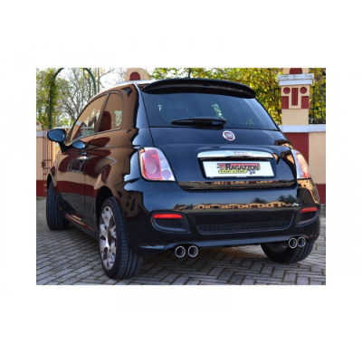 Escape Trasero Doble Acero Inox Salidas Redondas 2x70 Mm Asimetricas - Modificación Del Parachoques Original
  Fiat 500 (Typ