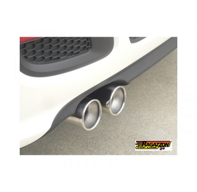 Escape Trasero Doble Acero Inox Salidas Redondas 2x70 Mm Asimetricas - Modificación Del Parachoques Original
  Fiat 500 (Typ