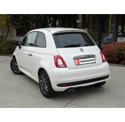 Escape Trasero Doble Acero Inox Salidas Redondas 2x70 Mm Asimetricas - Modificación Del Parachoques Original
  Fiat 500 (Typ