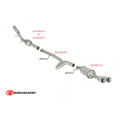 Escape Trasero Acero Inox Salidas Redondas 2x90 Mm
  Peugeot Rcz 2.0 Hdi Fap (120kw) 06/2010>>2015 Ragazzon