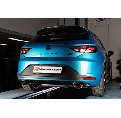Escape Trasero Doble Acero Inox Salidas Ovaladas 135x90 Mm 
 Línea Con Diámetro Mejorado 76 Mm
 Seat Leon Mk3 (5f) 2.0tsi Cu