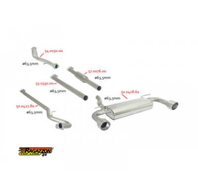 Catalizador Metalico 200cpsi - Línea Con Diámetro Mejorado 63,5 Mm
  Subaru Brz 2.0 (147kw) 2012>> Ragazzon