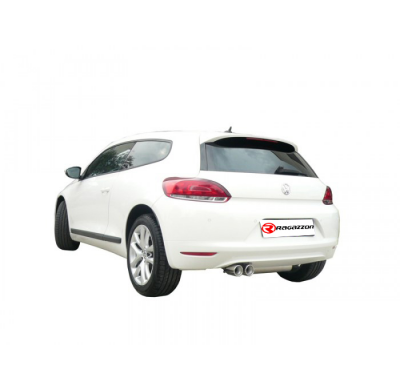 Silencioso Trasero Doble Acero Inox Salidas Ovaladas 135x90 Mm - Añadido Trasero Modelo R  Volkswagen Scirocco(13) 2.0tfsi (147