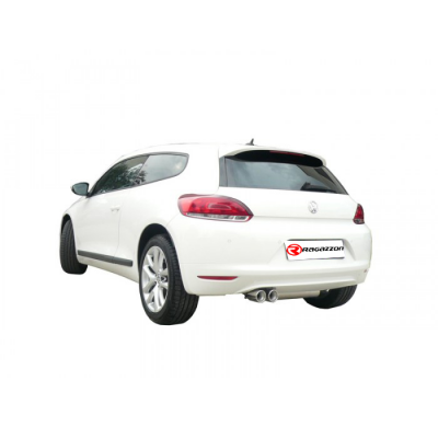 Escape Trasero Doble Acero Inox Salidas Ovaladas 135x90 Mm - Añadido Trasero Modelo R  Volkswagen Scirocco(13) 2.0tfsi (147