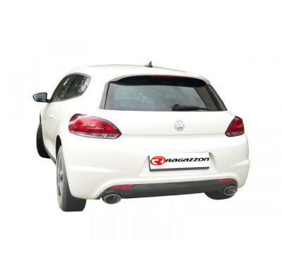 Escape Trasero Doble Acero Inox Salidas Ovaladas 135x90 Mm - Añadido Trasero Modelo R  Volkswagen Scirocco(13) 2.0tfsi (147