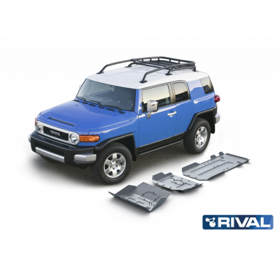 Protector Aluminio 4 mm Rival kit completo (3 uds.) Toyota Land Cruiser Prado 120 J12 Todas motorizaciones 2007-2009 3 + 5 doors