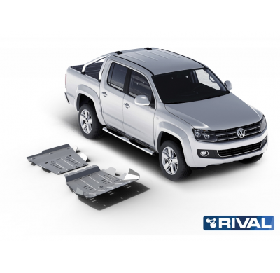 Protector Aluminio 6 Mm Rival Kit Completo Sin Depósito (2 Uds.) Volkswagen Amarok  2,0tdi 2010-2016