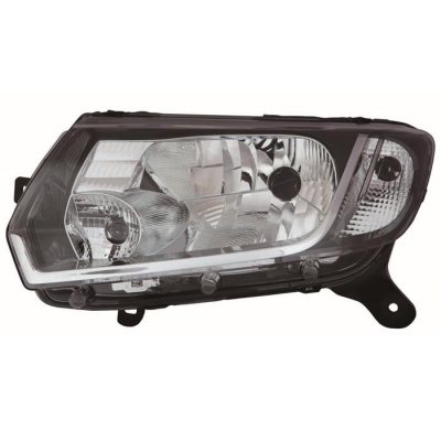 Dacia Sandero/Logan 13-*Faro Izq Con Regulacion Manual- Interior Negro H4