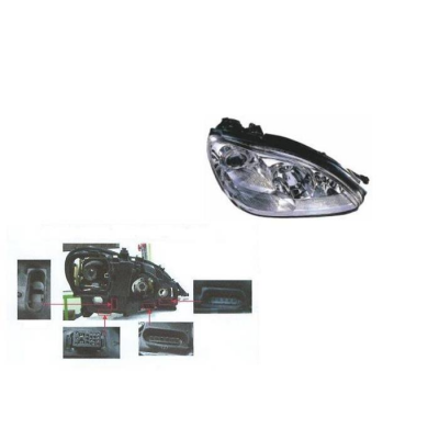 Mercedes W220 02-*Faro Dch C/Regulacion Electrica (Hid/H7) 3 Conectores