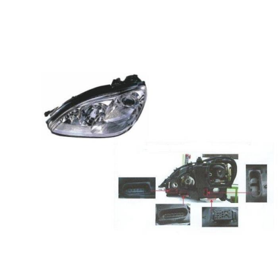 Mercedes W220 02-*Faro Izq C/Regulacion Electrica (Hid/H7) 3 Conectores