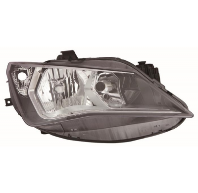 Seat Ibiza 12-*Faro Dch Con Regulacion Maual/Electrica Interior Cromado Optica Doble H7/H7