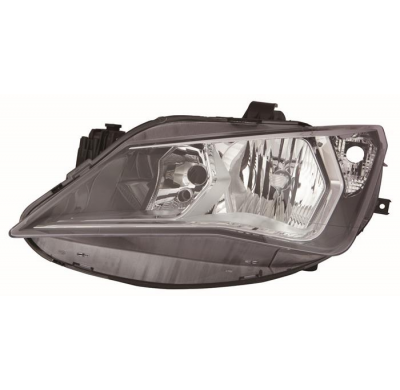 Seat Ibiza 12-*Faro Izq Con Regulacion Maual/Electrica Interior Cromado Optica Doble H7/H7