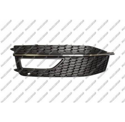 Rejilla Izquierda Paragolpes-Negra-Con Agujeros Antiniebla-Con Moldura Cromada Mod. S4 Audi A4 2012->