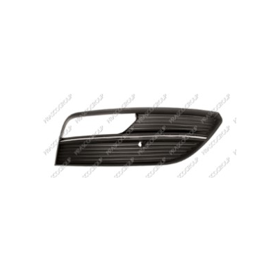 Rejilla Derecha Paragolpes-Negra-Con Agujeros Antiniebla-Con Moldura Cromada