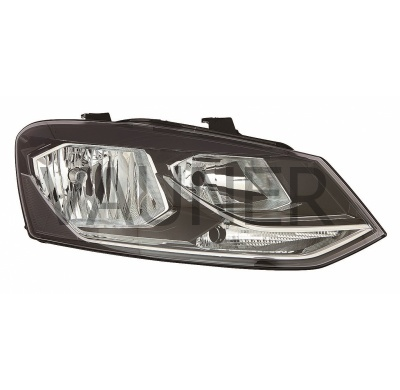 Vw Polo 14-*Faro Dch Con Regulacion Electrica Con Motor H7/H7 Interior Negro