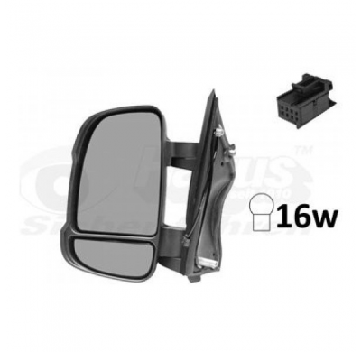 Fiat Ducato/Jump/Box 06-*Retrovisor Izq Manual Con Piloto 16w Brazo Corto Convexo(8cm)2pin