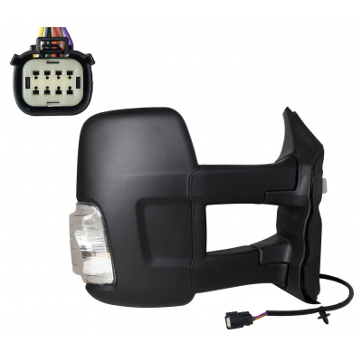 FORD TRANSIT 2019.05-*RETROVISOR DCH ELECTRICO TERMICO CONVEXO CON PILOTO BLANCO BRAZO LARGO (CHASIS LARGO) 5W 6PIN
