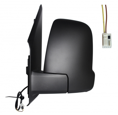 MERCEDES SPRINTER 2018.02-*RETROVISOR IZQ MANUAL NEGRO CON PILOTO 2PIN BRAZO CORTO