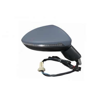 Vw Golf Vii Sw 14-*Retrovisor Dch Electrico Calefactado Abatible Electricamente Mem Con Piloto Luz De Cortesia  Para Pintar Conv