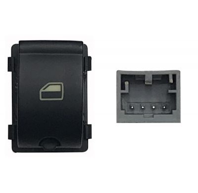 Audi A4/A5/Exeo 04-*Boton Elevalunas Delanter. Dch + Trasero Dch/Izq(Negro/Blanco)4pin