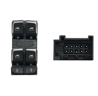 Audi A4/Q5/Q7 15-*Interruptor Puerta Delanter. Izq(Negro/Blanco)(4 Botones)10pin