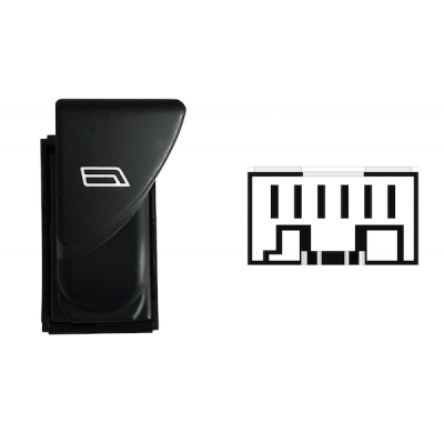 IVECO DAILY 00-*BOTON INTERRUPTOR DELANTERO IZQ(ELEVALUNAS DELANTERO DCH)6PIN