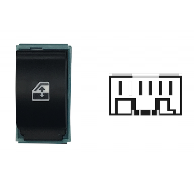 FIAT IDEA 2003.12-*BOTON INTERRUPTOR DELANTERO IZQ(ELEVALUNAS DELANTERO IZQ)5PIN FICHA BLANCA