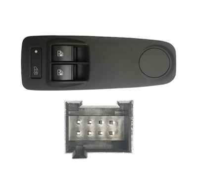 Fiat Ducato 06-*Interruptor Completo Puerta Delanter. Izq+bloqueo Puerta(Van Logo)(2 Botones)8pin