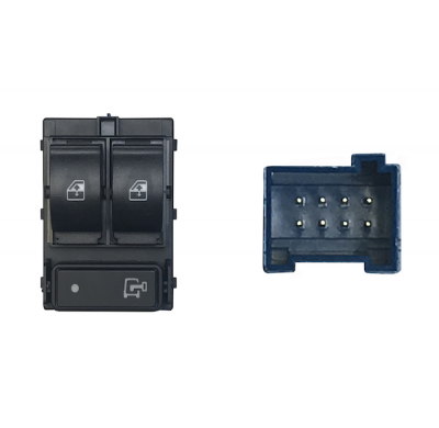 Fiat Ducato 06-*Interruptor Puerta Delanter. Izq+bloqueo Puerta(Logo Llave)Gris(2 Botones)8pin