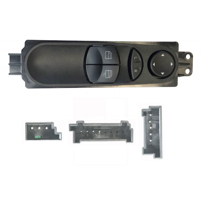 Mercedes Sprinter/Craf 06-*Interruptor Completo Puerta Delantero  Izq + Retrovisor (2 Botones)12pin