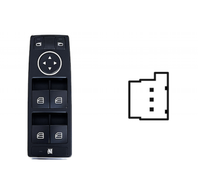 MERCEDES C W204 2011.03-*BOTONERA PUERTA DELANTERA IZQ + RETROVISOR ELECTRICO (4 BOTONES)3PIN