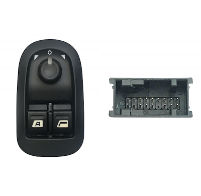 Peugeot 206 98-*Interruptor Puerta Delanter. Izq Con Sistema Confort +Retrovisor (2 Botones)24pin