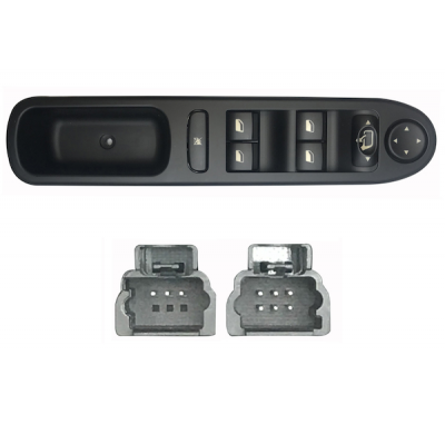 Peugeot 307 01-*Interruptor Completo Puerta Delanter. Izq Con Sistema Confort + Retrovisor (4 Botones) 9pin