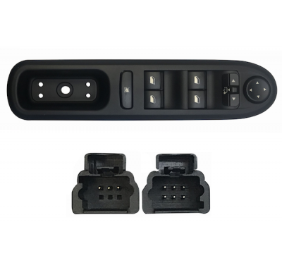 Peugeot 407 04-*Interruptor Puerta Delanter. Izq +Retrovisor (4 Botones) 9pin