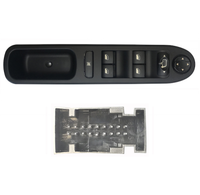 Peugeot 207 06-*Interruptor Completo Puerta Delanter. Izq Con Sistema Confort +Esp(4 Botones)18pin