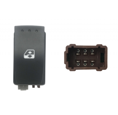 Renault Master 2003-*Boton Elevalunas Delanter. Dch/Izq 6pin (Conector Marron)