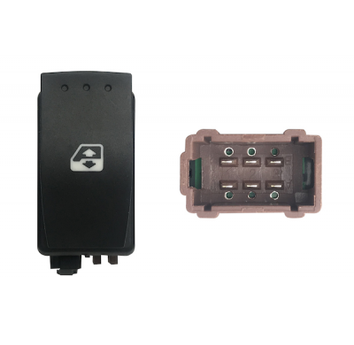 Renault Trafic 01-*Interruptor Puerta Delanter. Dch 6pin (Conector Marron)