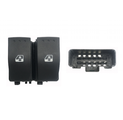 Renault Trafic 01-*Interruptor Puerta Delanter. Izq Con Sistema Confort(2 Botones)10pin(Conector Negro)