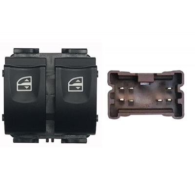 Renault Clio 13-*Boto Puerta Delantera Izq (Elevalunas Puerta Trasera Dch/Izq) (2 Botones) 7 Pines (Conector Marron)
