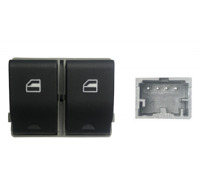 Seat Ibiza/Cord/Polo 02-*Interruptor Puerta Delanter. Izq(Negro/Blanco)(2 Botones)4pin